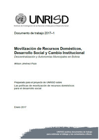 Movilización de Recursos Domésticos, Desarrollo Social y Cambio Institucional